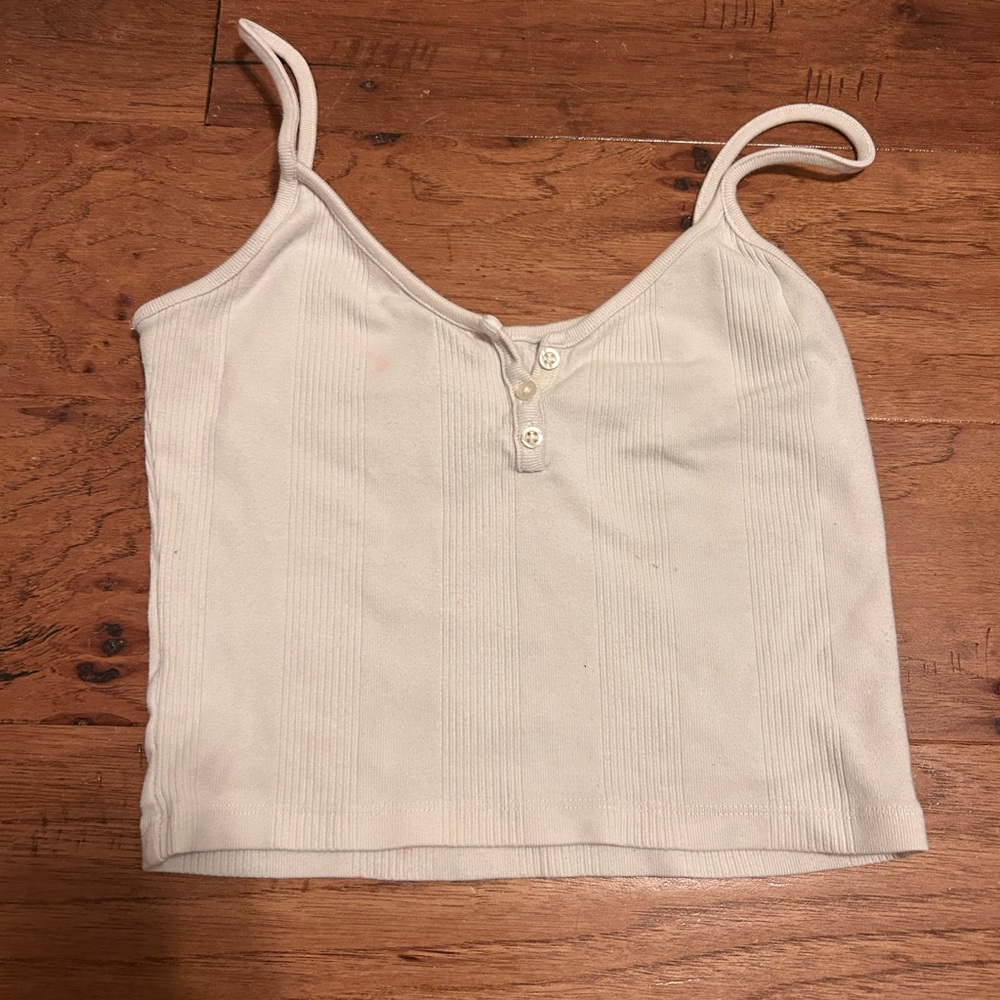 Brandy Melville Cream Ribbed Camisole